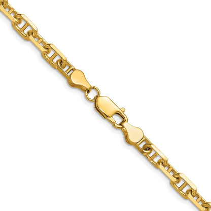 14K Yellow Gold 5.7mm D/C Mariner Anchor 20 Inch Chain