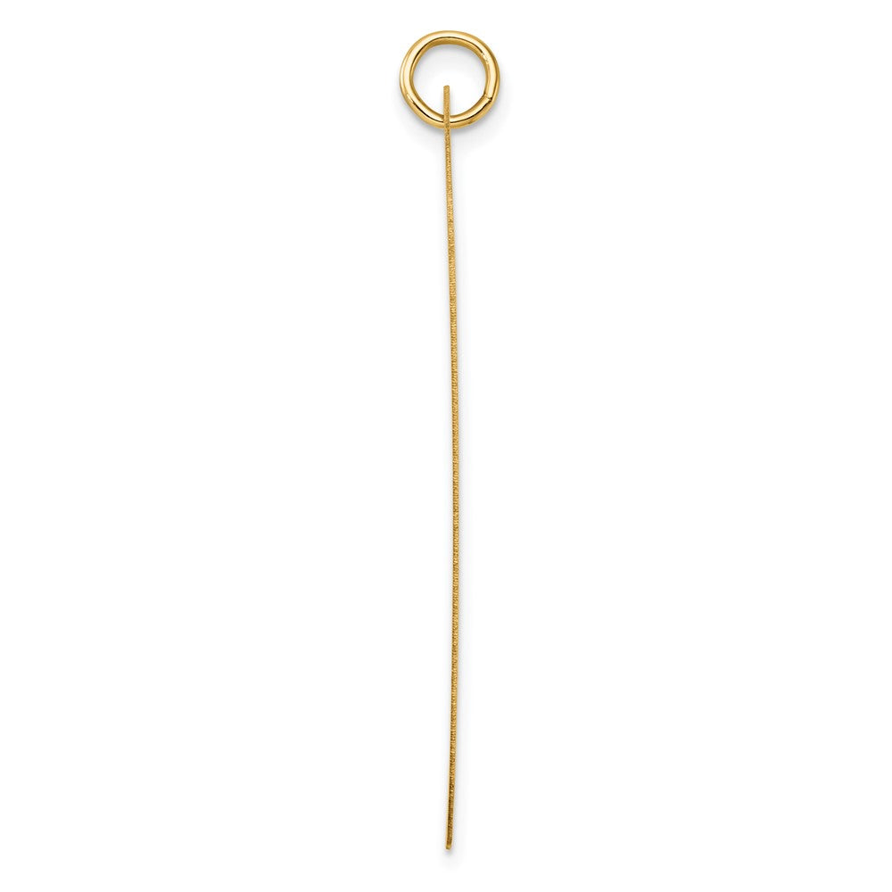 14K Yellow Gold Patterned Sunburst with Diagonal Stripe .018 Gauge Engravable 43x25mm Dog Tag Disc Charm