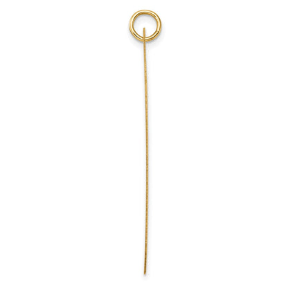 14K Yellow Gold Patterned Sunburst with Diagonal Stripe .018 Gauge Engravable 43x25mm Dog Tag Disc Charm