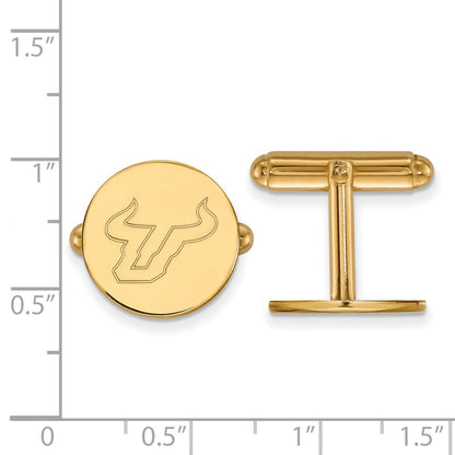 14K Yellow Gold Gold LogoArt University of South Florida Bull Cuff Links