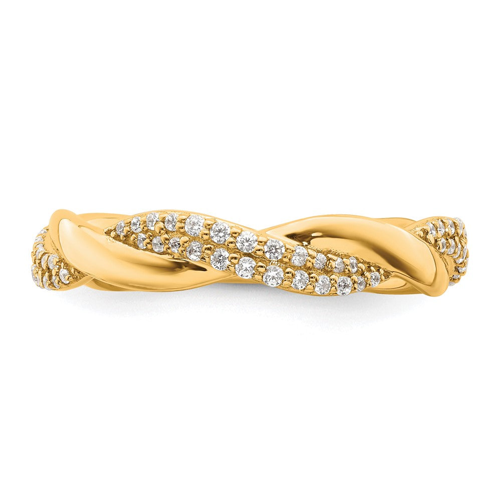 14K Yellow Gold Polished Diamond Fashion Ring