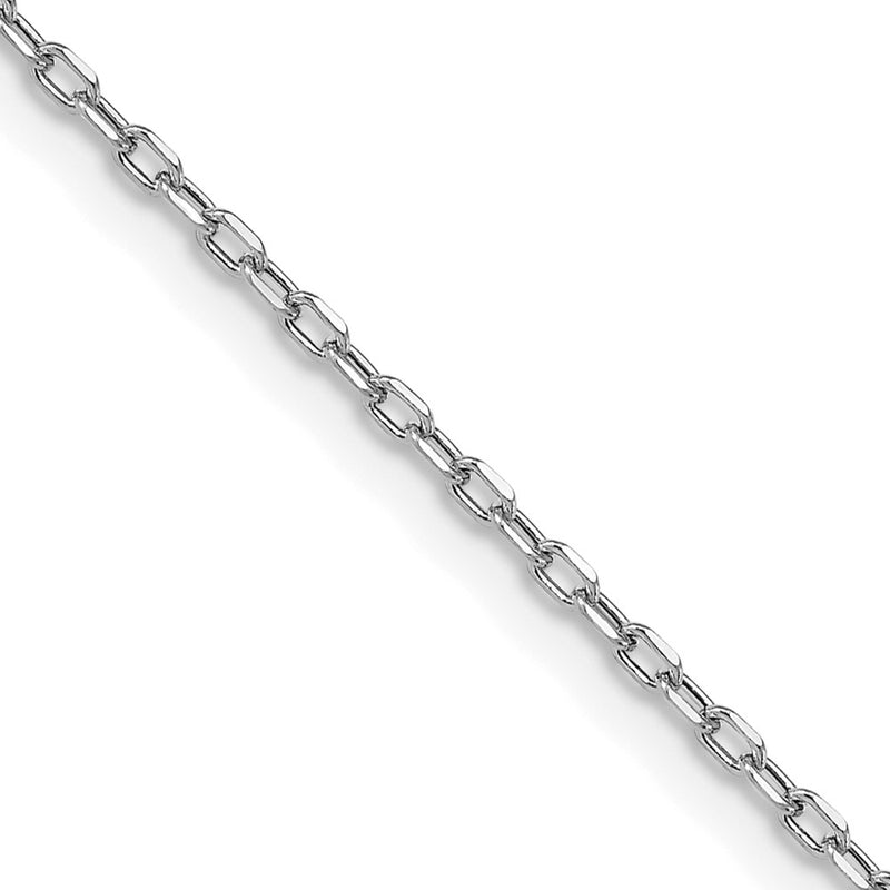 14K White Gold 3mm Semi-solid D/C Open Link Cable 20 Inch Chain