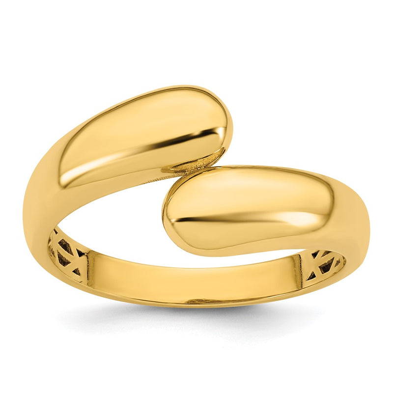 14K Yellow Gold Polished Size 7 Bypass Ring