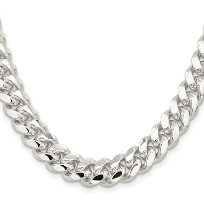 Sterling Silver Rhodium-plated 10.7mm Polished Domed Curb 26 Inch Chain