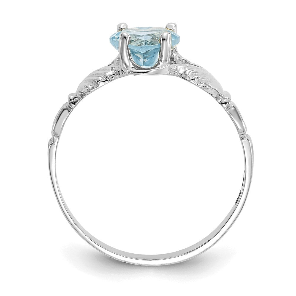 14K White Gold December CZ Heart Birthstone Claddagh Ring