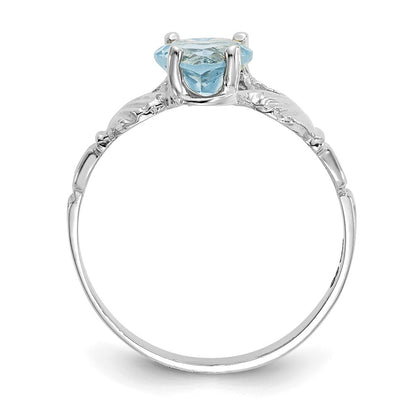 14K White Gold December CZ Heart Birthstone Claddagh Ring