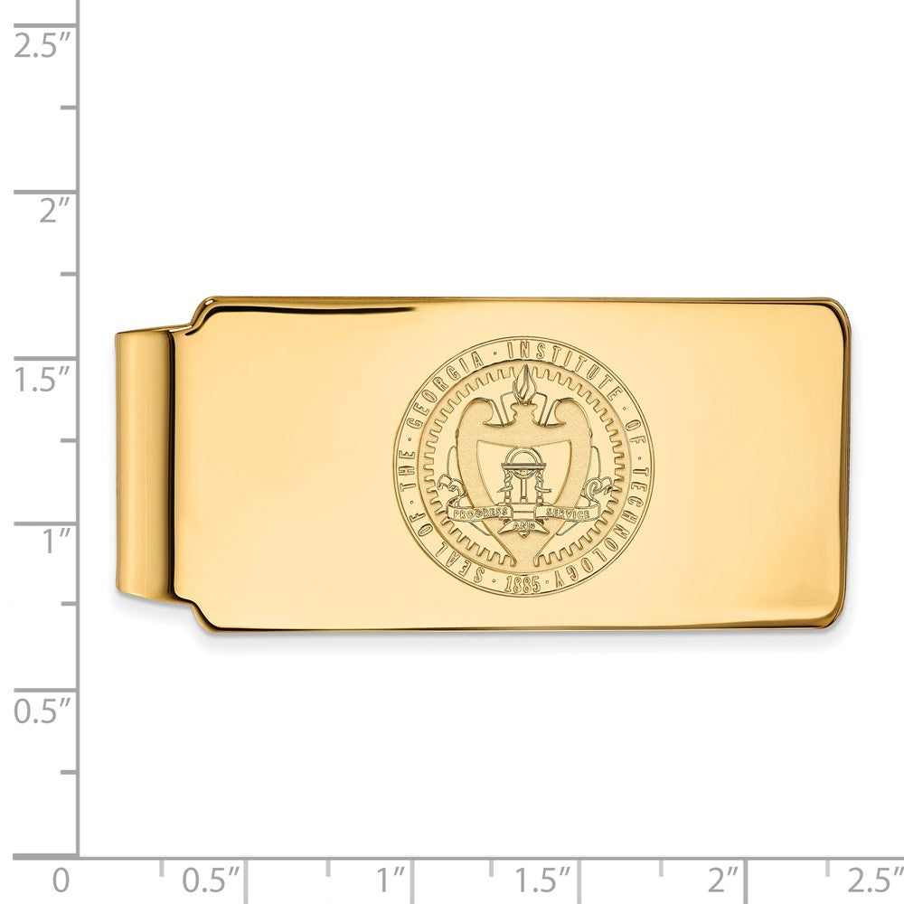 14K Yellow Gold Gold LogoArt Georgia Institute of Technology Crest Money Clip