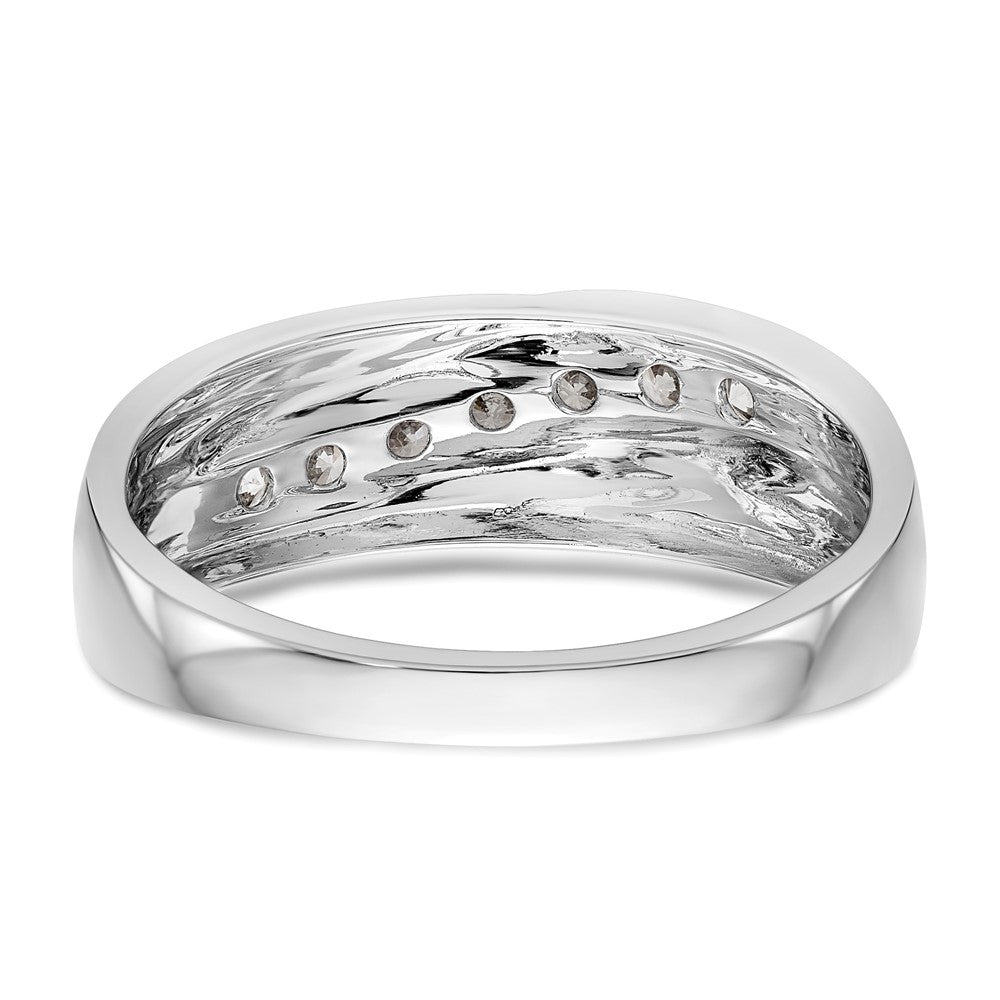 IBGoodman 14K White Gold 1/2 carat Lab Grown Diamond VS/SI+ G+ Seven Stone Complete Men's Ring