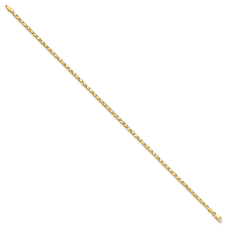 14K Yellow Gold Polished Double-Sided Heart 6in Child's Bracelet
