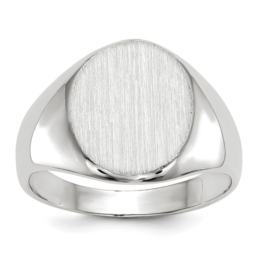 18K White Gold 10.0x11.5mm Closed Back Signet Ring