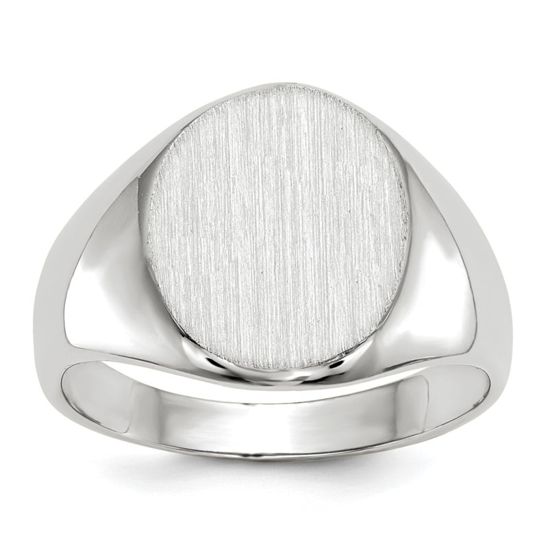 18K White Gold 10.0x11.5mm Closed Back Signet Ring