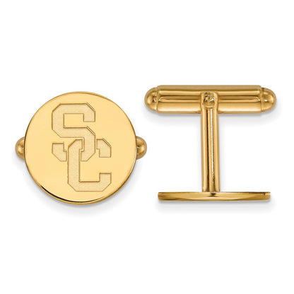 14K Yellow Gold Gold University of Southern California S-C Cuff Links
