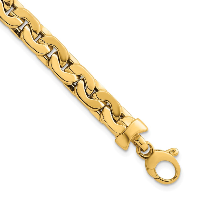 14K Yellow Gold Polished Fancy Link Chain Bracelet