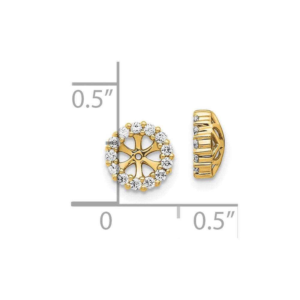 14K Yellow Gold 1/4 carat Diamond Circle Earring Jackets