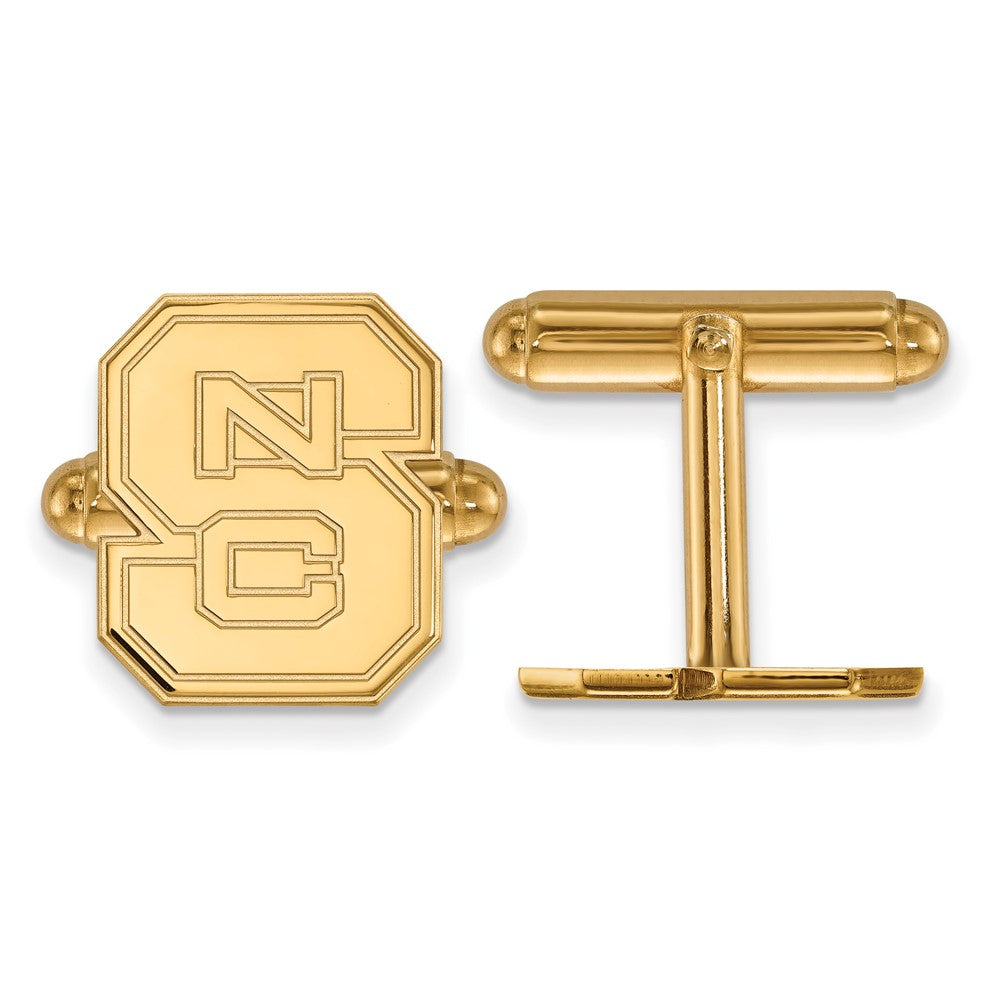 14K Yellow Gold Gold LogoArt North Carolina State University N-C-S Cuff Links