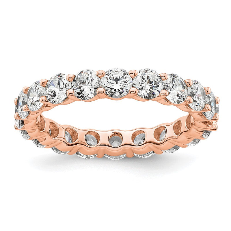 14K Rose Gold Polished Size 8.5 Shared Prong 3 carat Diamond Complete Eternity Wedding Band Ring