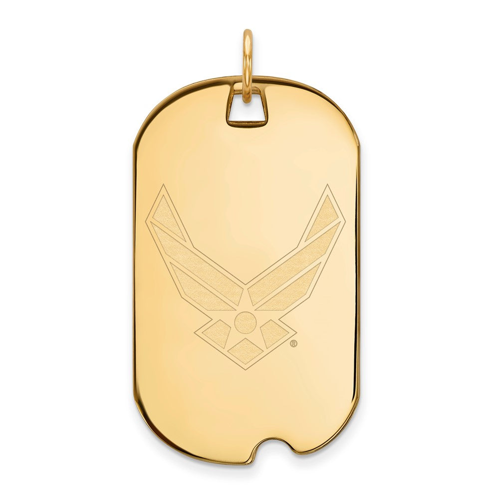14K Yellow Gold Gold LogoArt U.S. Air Force Large Dog Tag