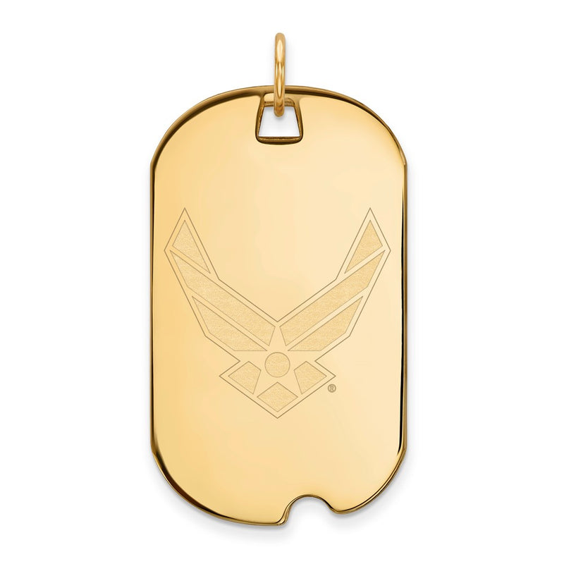 14K Yellow Gold Gold LogoArt U.S. Air Force Large Dog Tag