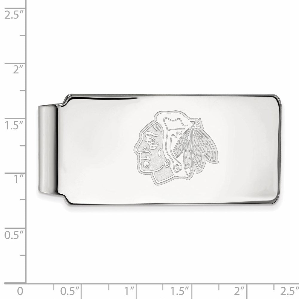 14K White Gold NHL LogoArt Chicago Blackhawks Money Clip