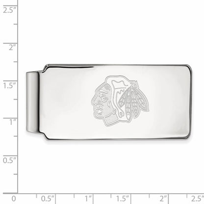 14K White Gold NHL LogoArt Chicago Blackhawks Money Clip