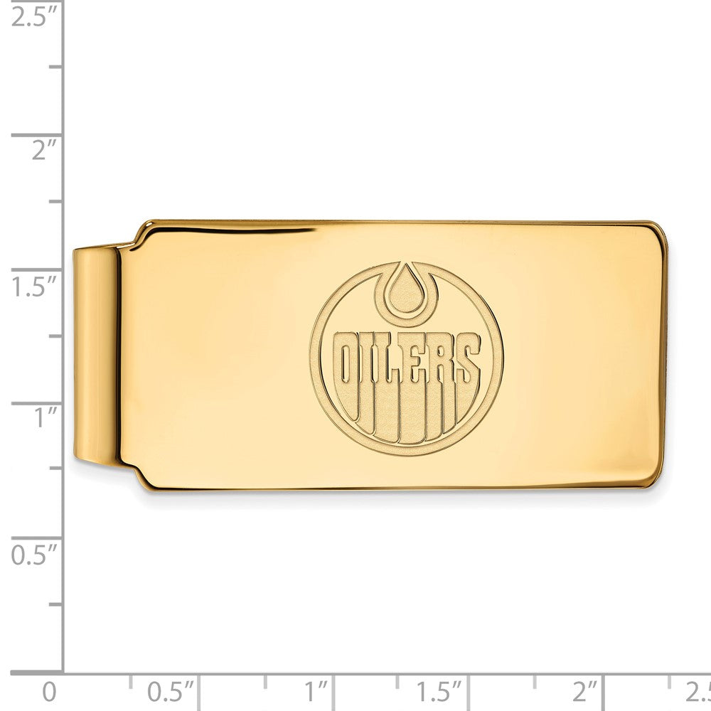 10K Yellow Gold Gold NHL LogoArt Edmonton Oilers Money Clip