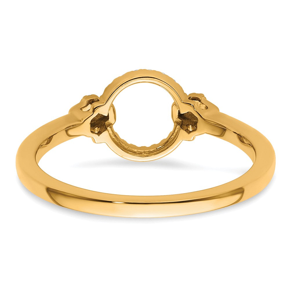 14K Yellow Gold Polished Diamond Open Circle Fashion Ring