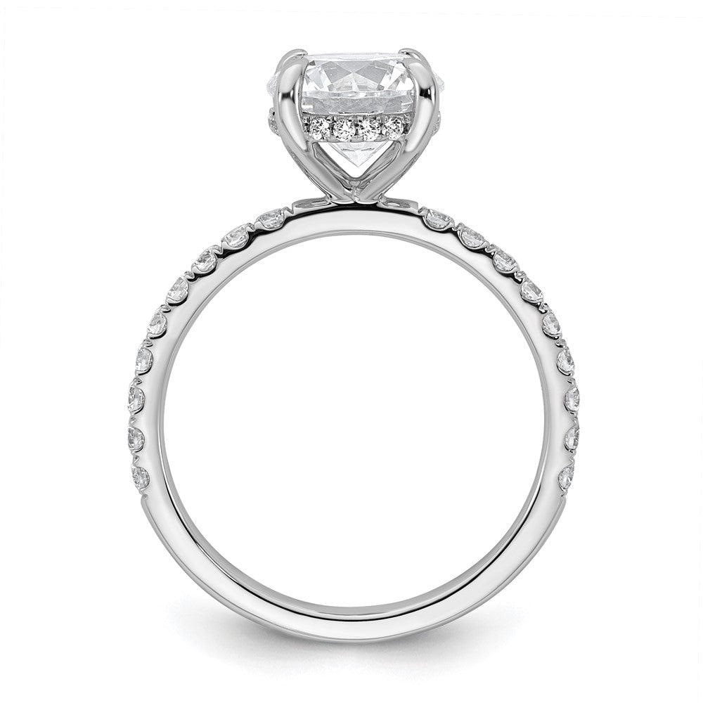 14K White Gold 2 3/8 carat Certified Lab Grown Diamond VS+ F+ Round Complete Solitaire with Flair Engagement Ring