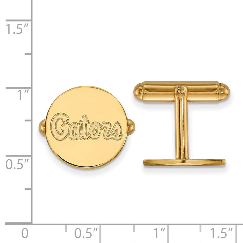 14K Yellow Gold Gold LogoArt University of Florida Gators Script Cuff Links