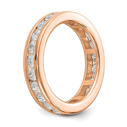 14K Rose Gold Polished 2ct Channel Set Diamond Eternity Wedding Band Ring