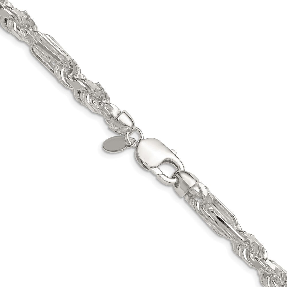 Sterling Silver 7mm D/C Figarope 26 Inch Chain