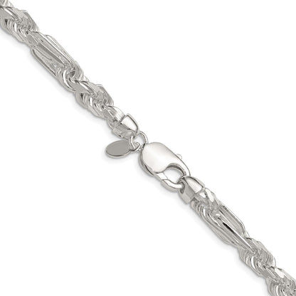 Sterling Silver 7mm D/C Figarope 26 Inch Chain