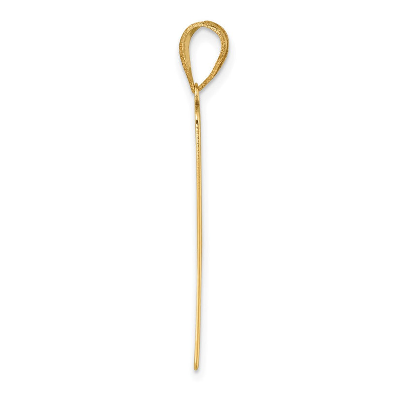 14K Yellow Gold Justice Tarot Card Pendant