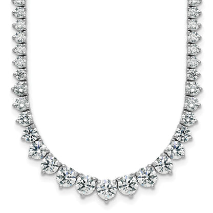 14K White Gold 11 5/8 carat Certified Lab Grown Diamond VS+ F+ Complete Round 20 Inch Graduated Tennis Necklace