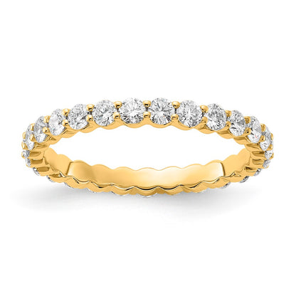 14K Yellow Gold 1 carat Lab Grown Diamond VS+ F+ Round Complete Channel Set Size 4.5 Eternity Wedding Band Ring