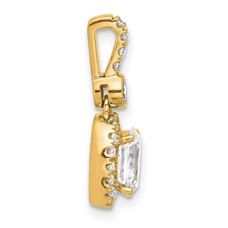 14K Yellow Gold 1 carat Lab Grown Diamond VS/SI+ G+ Oval Complete Halo Pendant