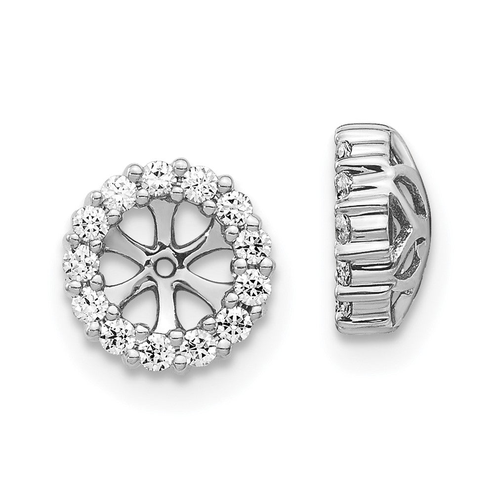 14K White Gold 1/4 carat Diamond Circle Earring Jackets