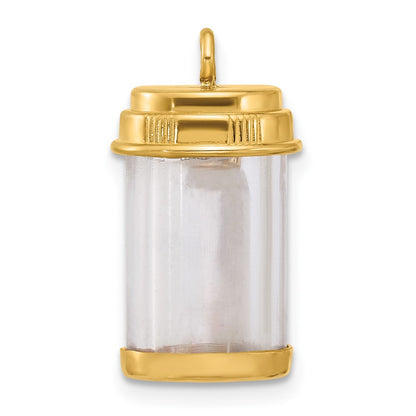 14K Yellow Gold Fancy Pill Bottle Charm