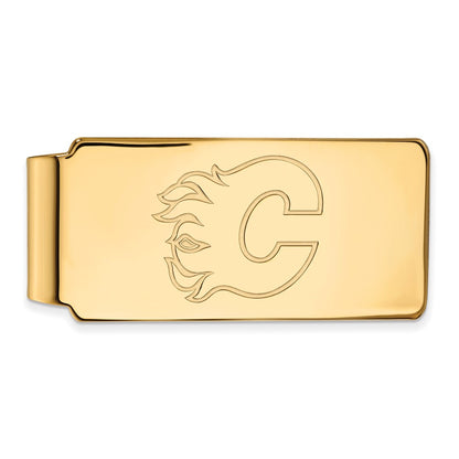 14K Yellow Gold Gold NHL LogoArt Calgary Flames Money Clip