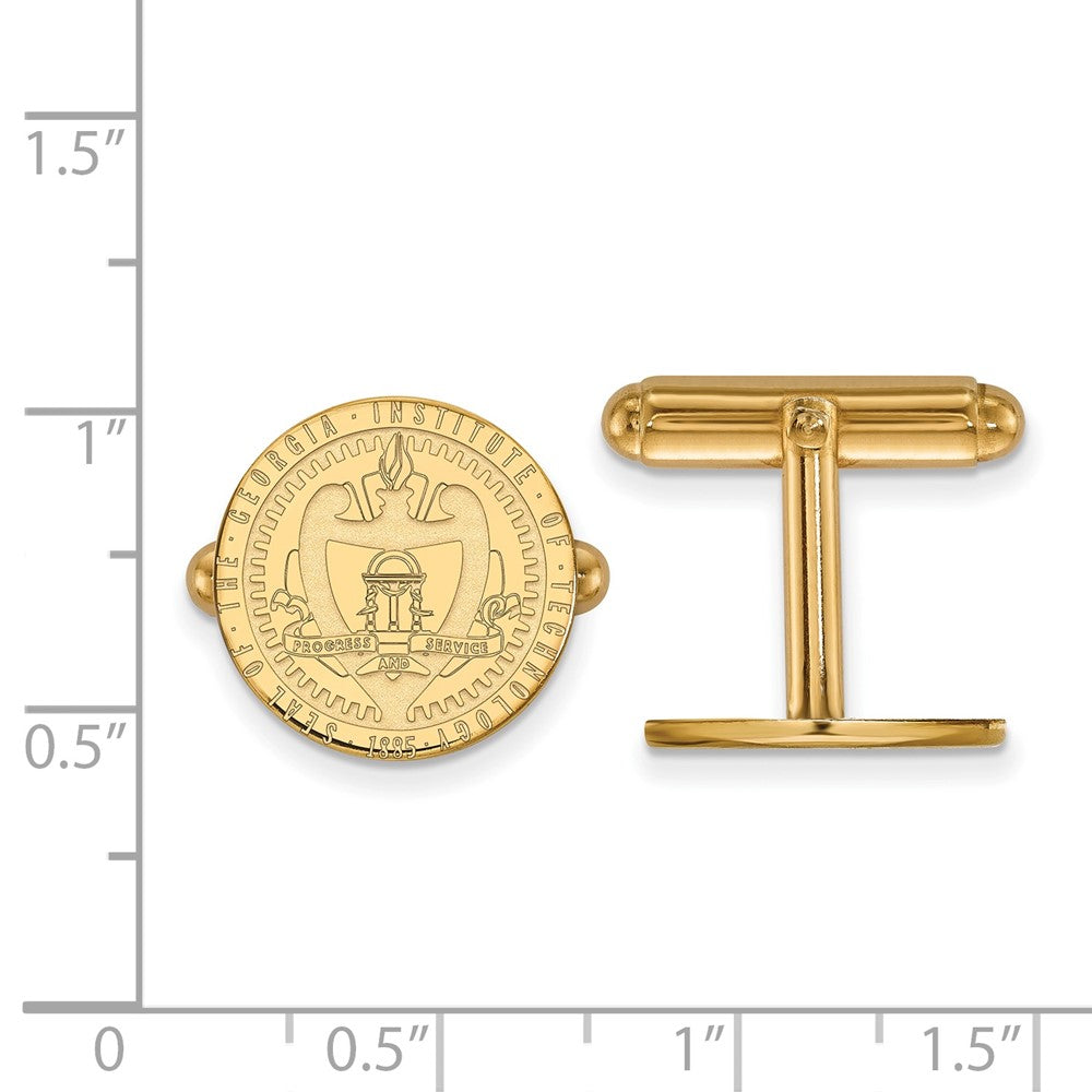 14K Yellow Gold Gold LogoArt Georgia Institute of Technology Crest Cuff Links