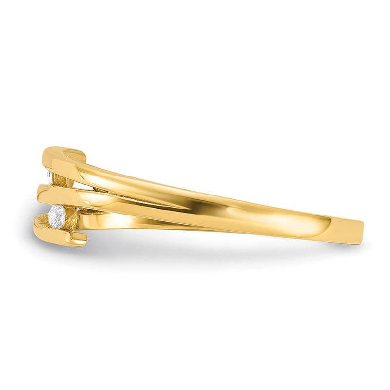 14K Yellow Gold Polished CZ Fashion Ring