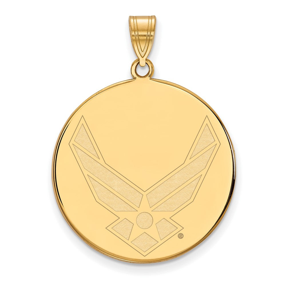 14K Yellow Gold Gold LogoArt U.S. Air Force XL Disc Pendant