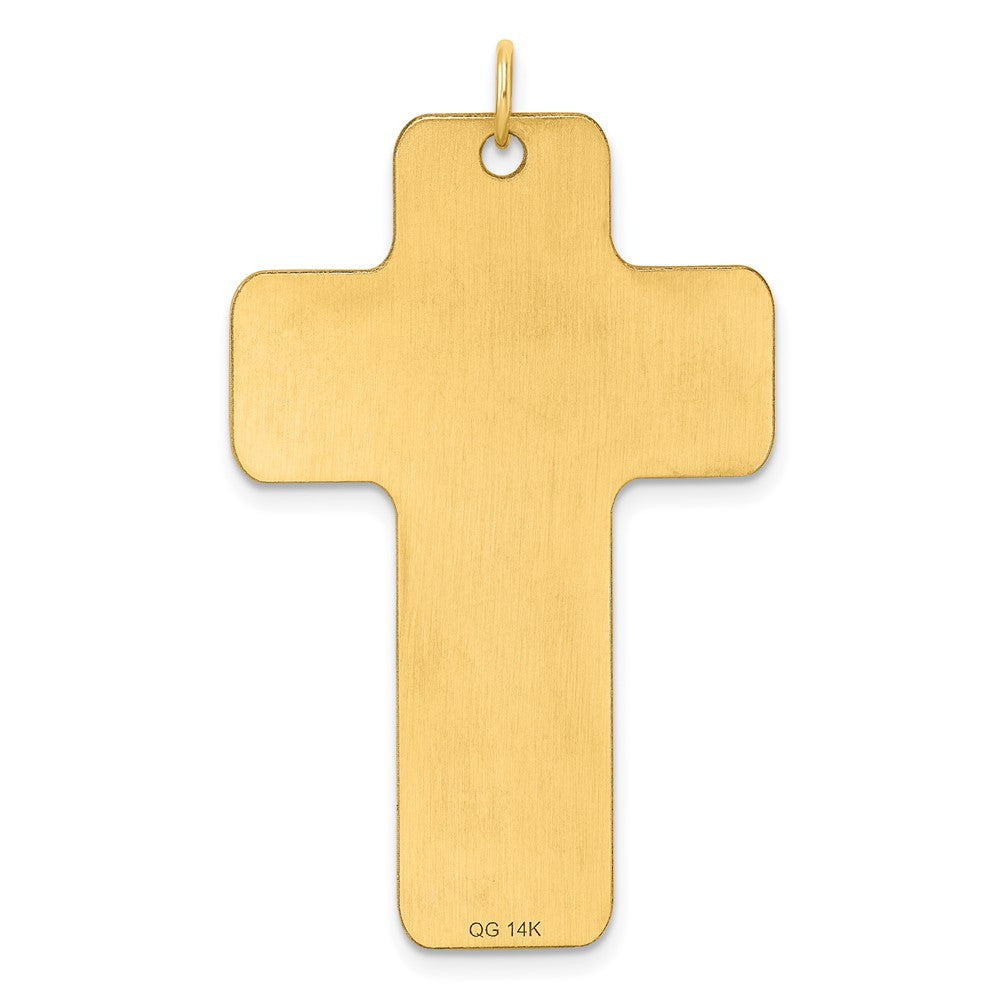 14K Yellow Gold Large Polished Cross Charm
