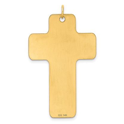 14K Yellow Gold Large Polished Cross Charm