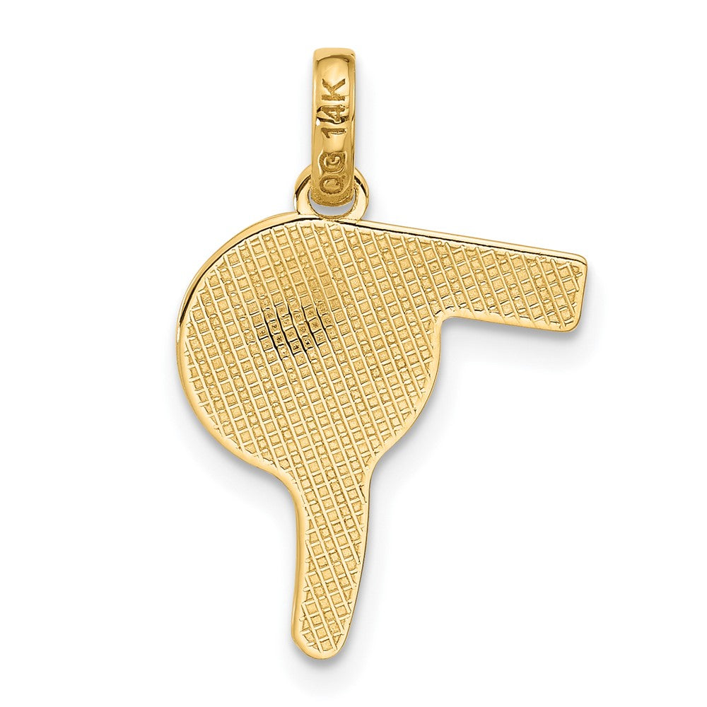 14K Yellow Gold Fancy Hairdryer Charm