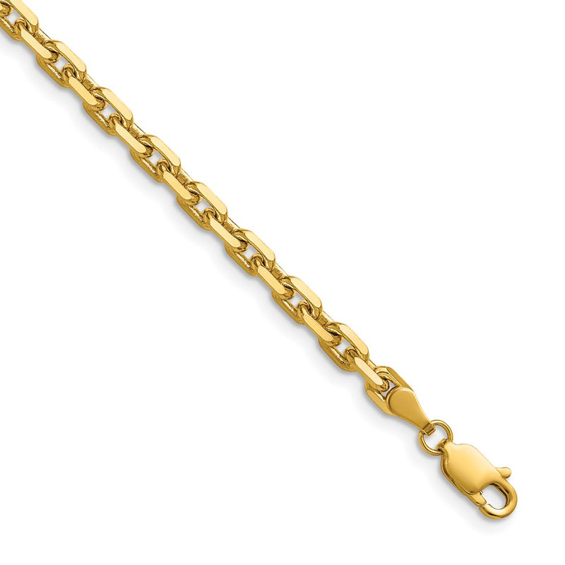 14K Yellow Gold 3.90mm D/C French Link Chain Necklace