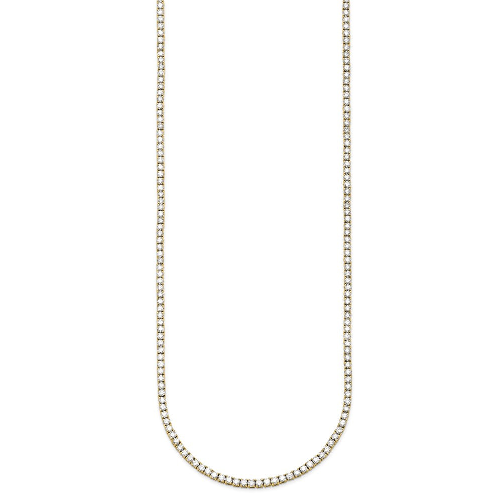 14K Yellow Gold 6 carat Lab Grown Diamond VS/SI+ G+ Complete 16 Inch Graduated Tennis Necklace