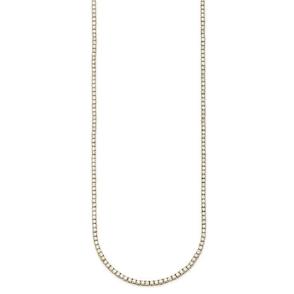 14K Yellow Gold 6 carat Lab Grown Diamond VS/SI+ G+ Complete 16 Inch Graduated Tennis Necklace