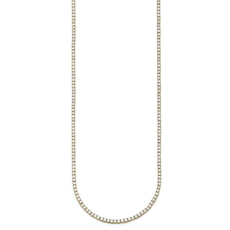 14K Yellow Gold 6 carat Lab Grown Diamond VS/SI+ G+ Complete 16 Inch Graduated Tennis Necklace