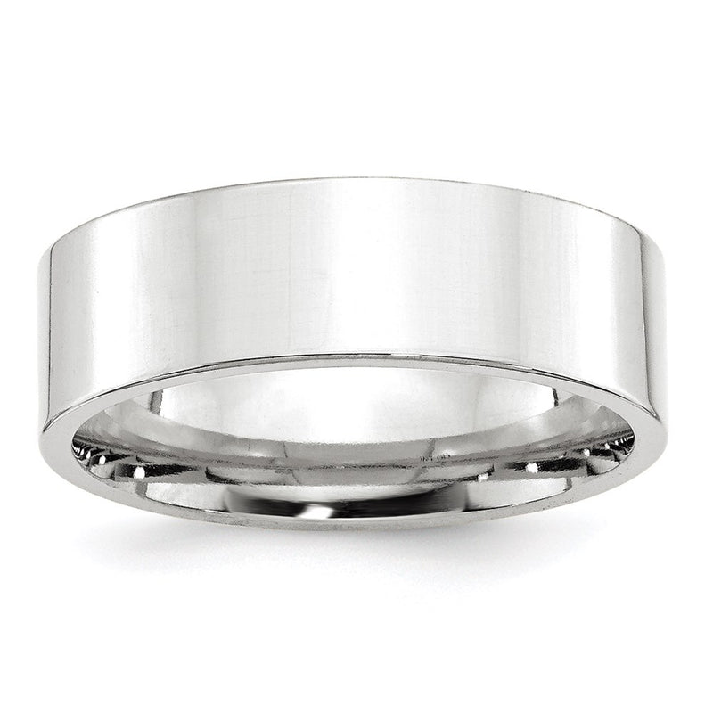 Platinum 7mm Standard Flat Comfort Fit Wedding Band Ring