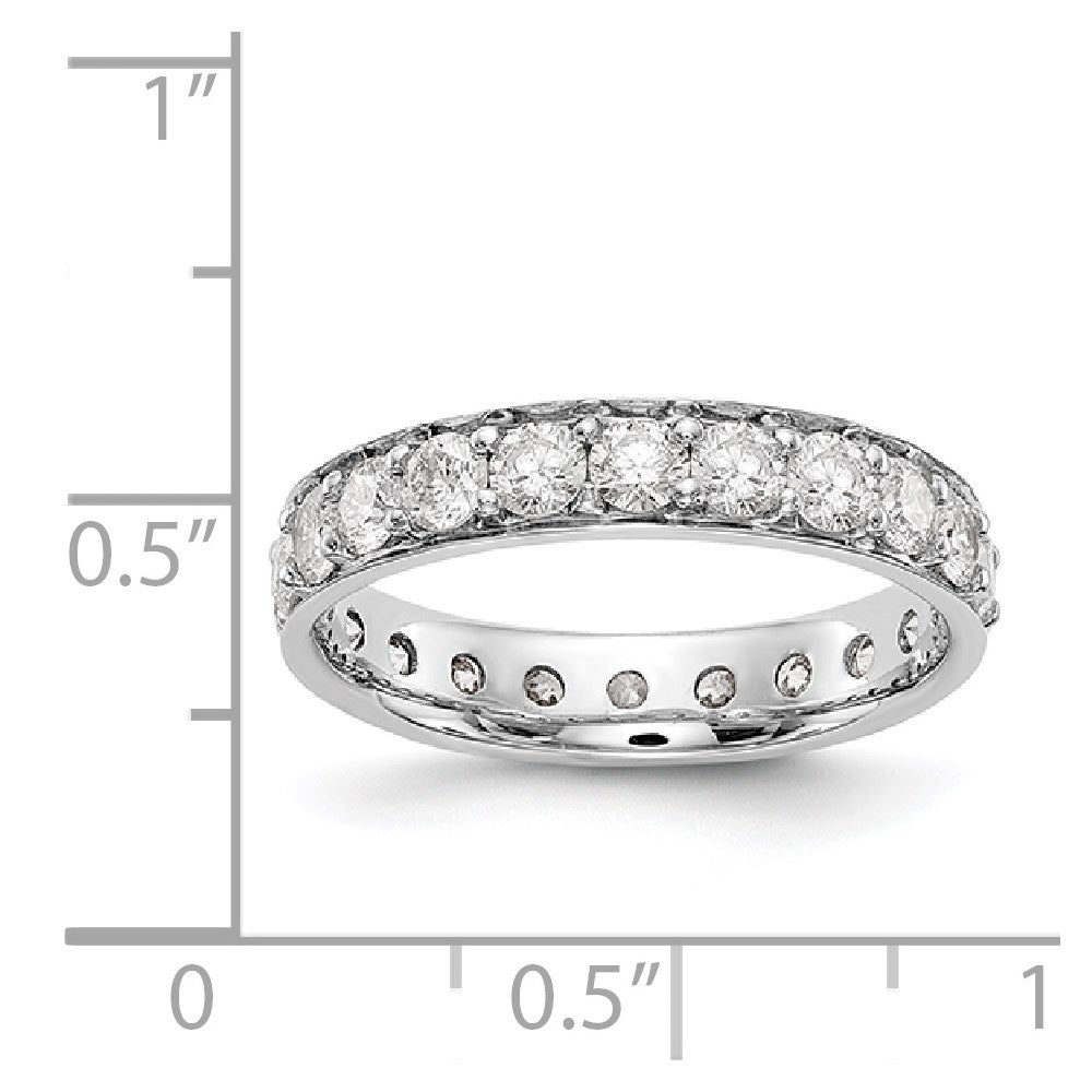 14K White Gold Polished Vintage 2ct Diamond Eternity Wedding Band Ring